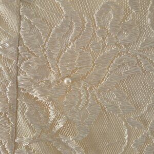 Nancy Bracoloni for Bracoloni Ivory Lace & Taffeta Vintage Dress with Bolero Jac